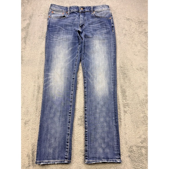 American Eagle Outfitters Other - American Eagle Extreme Flex 4 Jeans Men 36x34 Blue Slim Straight Whiskered Denim